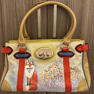 Christian Dior CD Logo Leather Handbag Vintage